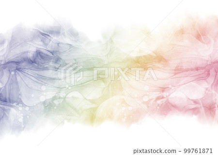 Fantastic abstract banner of alcohol ink art for spring-summer) Marble pattern wave with rainbow color gradient 99761871