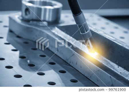 The welding process by robotic system. The welding process by robotic system. 99761900
