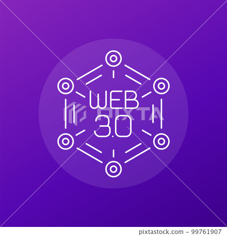 Web 3.0 line icon, decentralized web vector Web 3.0 line icon, decentralized web vector 99761907