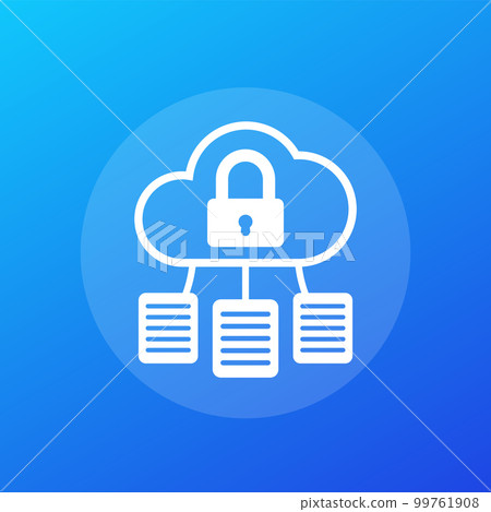 document protection in cloud icon, vector document protection in cloud icon, vector 99761908