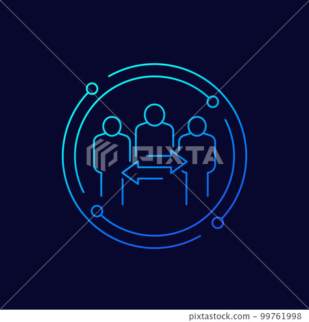 broker or mediator icon, linear design 99761998