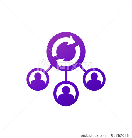 lead generation icon with arrows and people 99762016