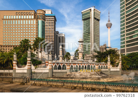 jamek mosque and kuala lumpur tower at the river of life in Kuala Lumpur, Malaysia jamek mosque and kuala lumpur tower at the river of life in Kuala Lumpur, Malaysia 99762318