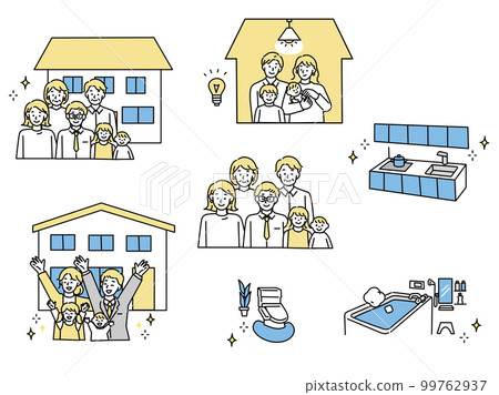 我家的插圖(家庭,孩子,全電動,裝修,翻新,新房子,新建築) 我家的插圖(家庭,孩子,全電動,裝修,翻新,新房子,新建築) 99762937