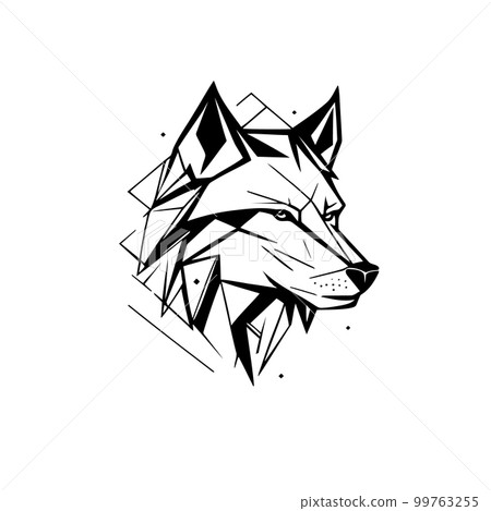 Wolf head silhouette vector on a white background. Wolf head silhouette vector on a white background. 99763255