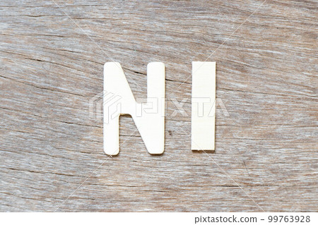 Alphabet letter in word NI (Abbreviation of net income, no idea, national insurance or nursing informatics) on wood background Alphabet letter in word NI (Abbreviation of net income, no idea, national insurance or nursing informatics) on wood background 99763928