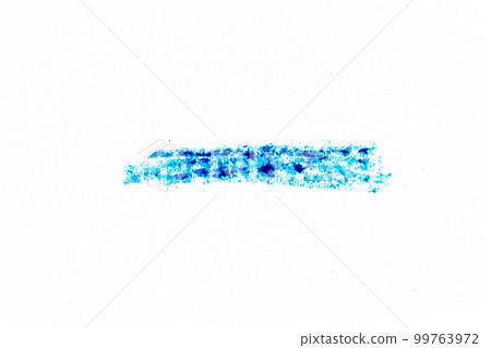 Blue color crayon hand drawing in line shape on white paper background Blue color crayon hand drawing in line shape on white paper background 99763972