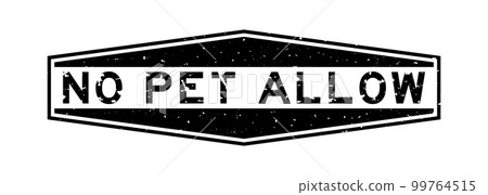 Grunge black no pet allow word hexagon rubber seal stamp on white background Grunge black no pet allow word hexagon rubber seal stamp on white background 99764515