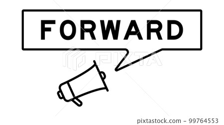Megaphone icon with speech bubble in word forward on white background Megaphone icon with speech bubble in word forward on white background 99764553
