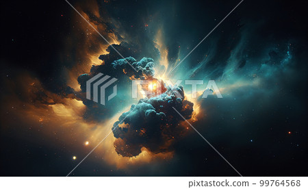 Space and glowing nebula background. Ai generated. Space and glowing nebula background. Ai generated. 99764568