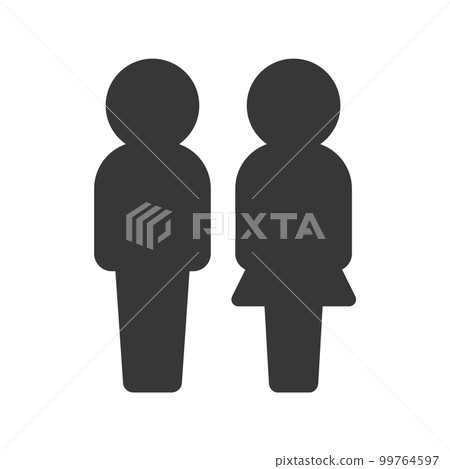 Icon/pictogram of two standing men and women-Couple/couple/parent/toilet image material 99764597