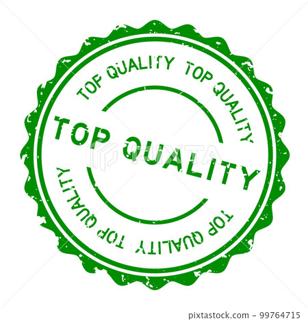 Grunge green top quality word round rubber seal stamp on white background Grunge green top quality word round rubber seal stamp on white background 99764715