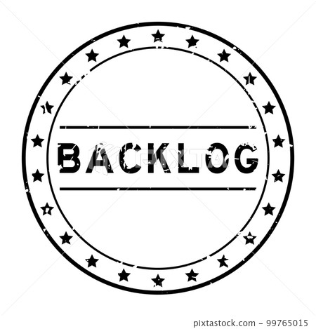 Grunge black backlog word round rubber seal stamp on white background Grunge black backlog word round rubber seal stamp on white background 99765015