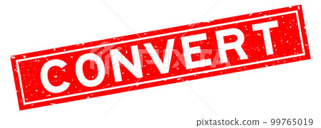 Grunge red convert word square rubber seal stamp on white background 99765019