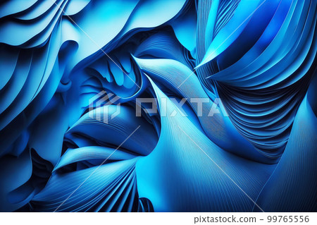 Abstract 3D background. 3d render, abstract modern colorful background, fashion wallpaper with wavy layers and ruffles. Generative AI. Abstract 3D background. 3d render, abstract modern colorful background, fashion wallpaper with wavy layers and ruffles. Generative AI. 99765556