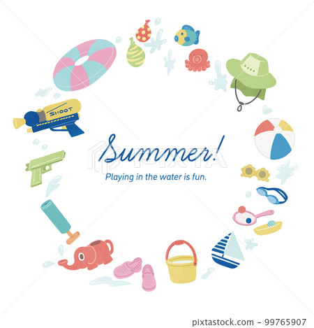 夏日戲水畫框 99765907
