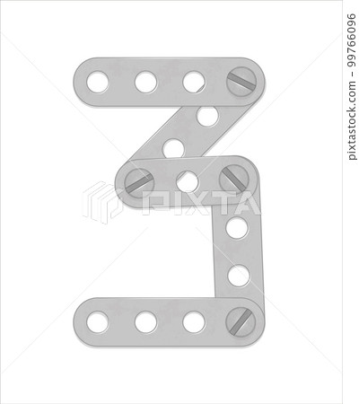 Cyrillic alphabet from the details of the iron constructor. Vector illustration isolated on white background 99766096