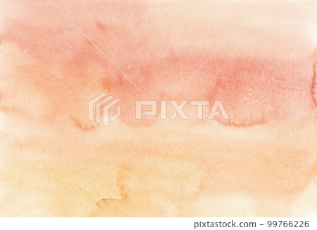 Watercolor pastel peach color background texture. Light orange stains on paper, hand painted. 99766226