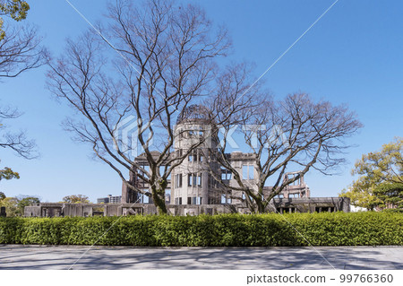 新綠與原爆圓頂、和平紀念公園、廣島觀光地、廣島G7首腦會議 99766360