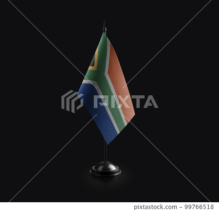 Small national flag of the South Africa on a black background 99766518