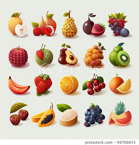 Set of various fruits 99766655