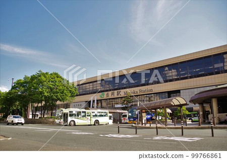 The streets of Morioka Morioka Station and the Morioka Station bus stop on a sunny day 99766861