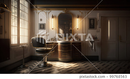 image of barbershop, barbershop. master's workplace and armchair image of barbershop, barbershop. master's workplace and armchair 99768563