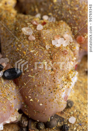 Freshly washed and skinned chicken meat 99769348
