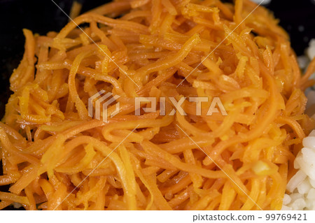 Boiled white rice with other food products Boiled white rice with other food products 99769421