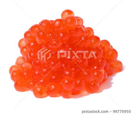 Red caviar on a white isolated background, delicious snack Red caviar on a white isolated background, delicious snack 99770950