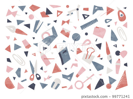 Retro modern stationery pattern background illustration (white) 99771241