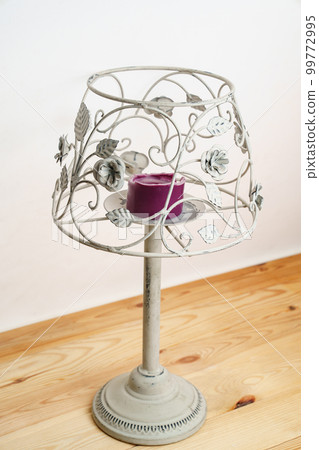 Metal retro candlestick. the concept of interior decor. 99772995