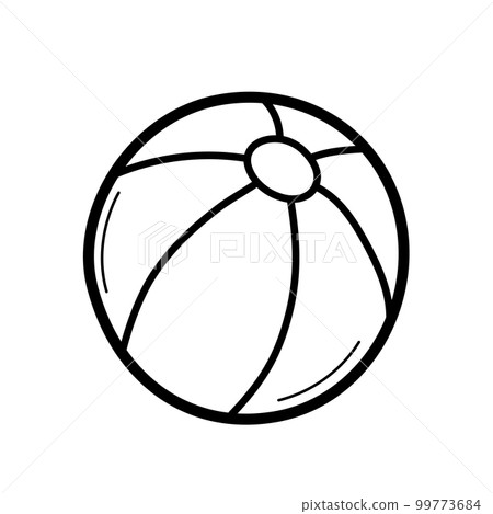 Children playing with inflatable ball sketch icon Vector Image