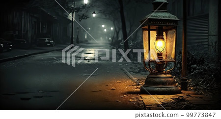 Up to 4K size or more, lanterns placed on the fantastically drawn floor 99773847