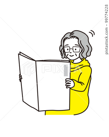 阿姨看報紙 99774228