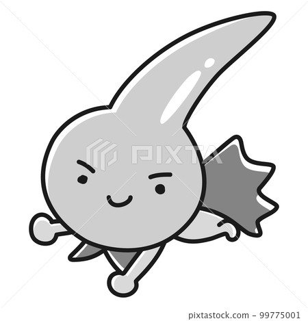 White haired hero character (black and white) 99775001