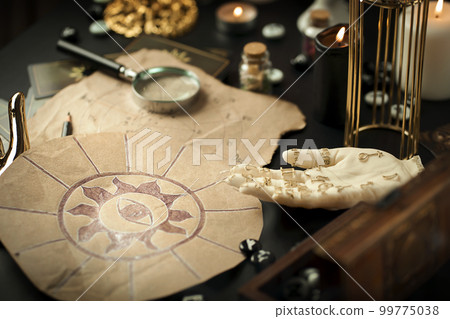 Astrological forecast, mysticism and science concept. Astrological forecast, mysticism and science concept. 99775038