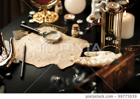 Astrological forecast, mysticism and science concept. Astrological forecast, mysticism and science concept. 99775039