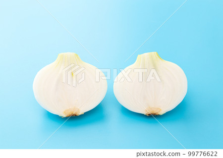 New onion light blue background New onion light blue background 99776622