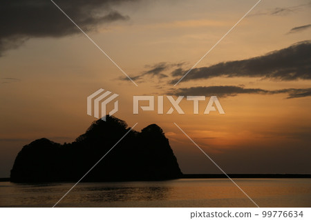 在奧塔哥海岸的日落 99776634