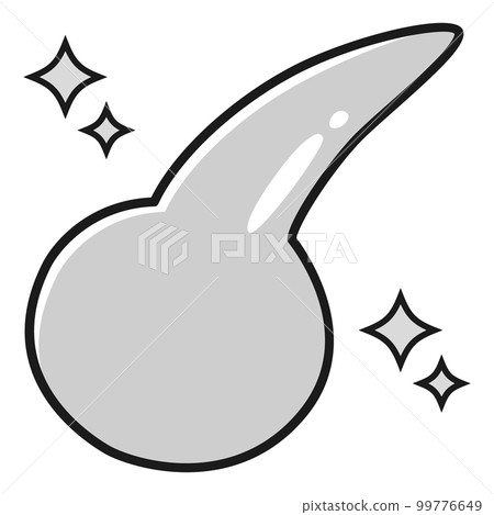 Simple gray hair illustration (black and white) Simple gray hair illustration (black and white) 99776649