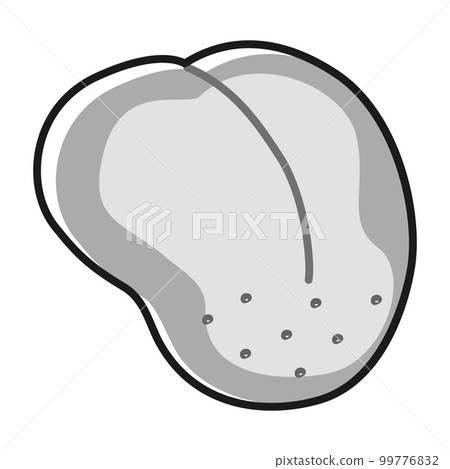 Illustration of whitened tongue (tongue coating, tongue cancer) (black and white) Illustration of whitened tongue (tongue coating, tongue cancer) (black and white) 99776832