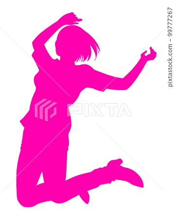 Women's silhouette to jump 99777267
