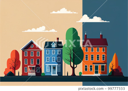 住宅區AI圖像插圖 住宅區AI圖像插圖 99777333