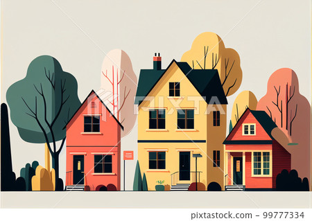 住宅區AI圖像插圖 99777334