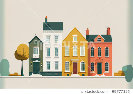 住宅區AI圖像插圖 99777335