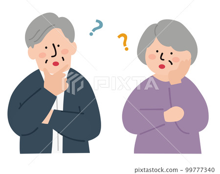 Illustration color that senior generation is thinking Illustration color that senior generation is thinking 99777340