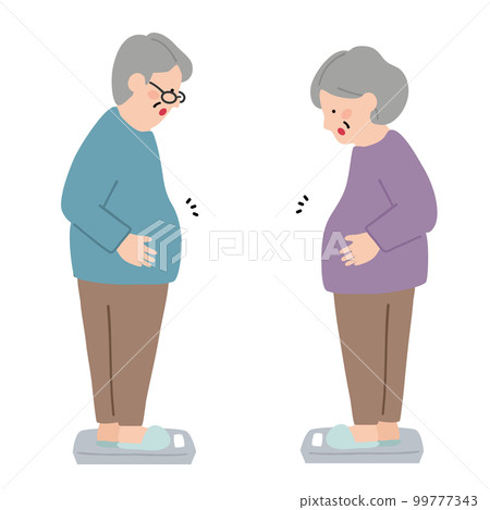 上了體重秤又為長胖發愁的中老年人 Color 99777343