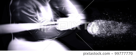 A 3d illustration that combines image effects with a thrown ball and batting gesture in the concept of baseball A 3d illustration that combines image effects with a thrown ball and batting gesture in the concept of baseball 99777770