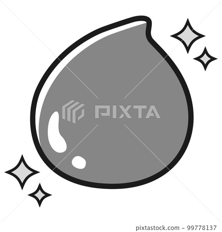 Illustration of beautiful green drops (beauty, medicine, cream, etc.) (black and white) Illustration of beautiful green drops (beauty, medicine, cream, etc.) (black and white) 99778137